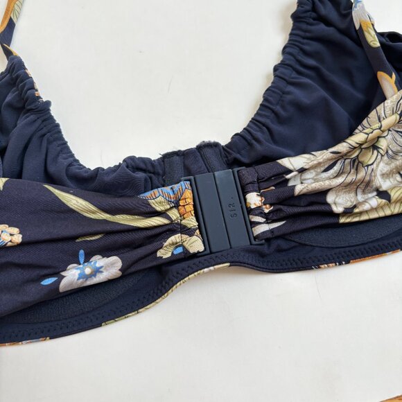 SIR Enid Balconette Bathing Suit Top NWT Bikini Navy Blue Floral 3 8 Delia Print - Picture 8 of 14